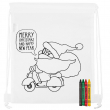 Mochila para colorear motivos de Navidad Papá Noel en moto - Pack de 10 uds