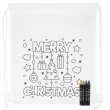 Colouring Drawstring Bag with Christmas drawings - Merry Christmas - Pack of 10 units