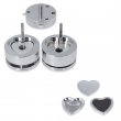 Heart Mould with samples for badge making machines