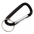 Mousqueton de aluminium noir avec anneau porte-clés