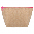 Trousse de toilette pour sublimation jute avec fermeture éclair rose - Paquet de 10 unités