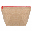 Trousse de toilette pour sublimation jute avec fermeture éclair rouge - paquet de 10 unités