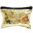 Reversible Sequin Toilet Bag Gold/White