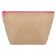Sublimation Toiletry Bag Imitation Jute with Pink Zipper - Pack of 10 uds