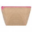 Trousse de toilette pour sublimation jute avec fermeture éclair - Rose