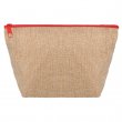 Sublimation Jute Toiletry Bag with Zipper - Red