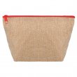 Sublimation Jute Toiletry Bag with Zipper - Red