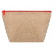 Trousse de toilette pour sublimation jute avec fermeture éclair rouge - paquet de 10 unités