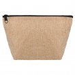 Sublimation Jute Toiletry Bag with Zipper - Black