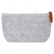 Trousse de toilette en feutre recyclé sublimable gris clair 21x12cm