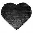 Parche de lentejuela reversible Negro/Blanco forma corazón