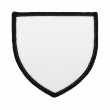 Parche para sublimación termoadhesivo forma escudo 80x80mm Blanco Negro - Pack de 10 uds