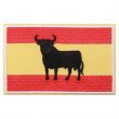 Écusson brodé drapeau d'Espagne avec taureau