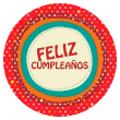 Pegatina Feliz Cumpleaños - Rollo de 125 uds