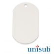 Placa identificativa tipo militar blanco brillo - Pack de 5 uds