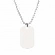 Sublimation Military Dog Tag 2,2x3,8cm - White gloss - With Chain