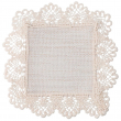 Posavasos lino sublimable con borde de crochet - Cuadrado 13x13cm