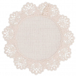 Dessous de verre en lin sublimable avec bordure crochet - Rond Ø13cm