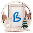 Cadre photo de Noël rond en bois modèle Vester