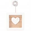 Porte-messages en bois - Cœur blanc