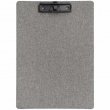 Porte-bloc avec pince en tissu gris sublimable - 23x31,5cm - A4