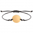 Pulsera medalla redonda para grabado con cordón - Oro