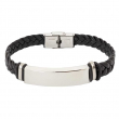 Bracelet en acier inoxydable pour gravure - Argent/Noir
