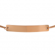 Rectangular medal bracelet 6x39mm for engraving - Rose gold