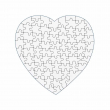 Puzzle coeur en carton sublimable 75 pièces - 19x19cm