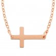 Engravable Cross Necklace - Rose Gold