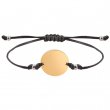 Pulsera medalla redonda para grabado con cordón - Oro