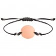 Pulsera medalla redonda para grabado con cordón - Oro rosa