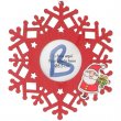 Wooden Christmas Hanging Ornament Snowflake - Red Santa Gift