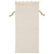 Saquito lino sublimable con borde crochet - 16,3x35cm