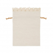 Saquito lino sublimable con borde crochet - 19,2x25,5cm