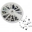 Strass en cristal octogonal SS6-10-16-20 - Échantillon transparent et noir / 420 pierres