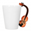 Taza blanca cónica para sublimación con asa forma violín