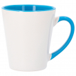 Mug conique sublimable avec intérieur et anse de couleur bleu clair