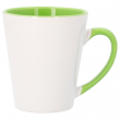 Mug conique sublimable avec intérieur et anse de couleur vert clair