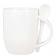 Mug sublimable avec intérieur, anse et cuillère coloré blanc