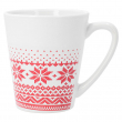 Mug de cèramique blanche avec des motifs tricoté de Noël