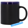 Blackboard Mug with Coloured Edge - Blue
