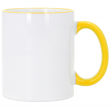 Taza con borde y asa de color Amarillo