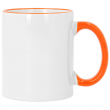 Taza con borde y asa de color Naranja