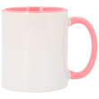 Taza con interior y asa de color rosa