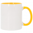 Mug sublimable avec anse et intérieur colorés - Jaune