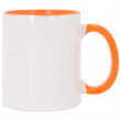 Taza con interior y asa de color naranja