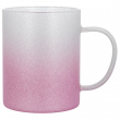 Sublimatable Silver/Pink Two-Tone Frosted Glass Mug
