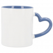 Mug sublimable avec anse cœur et intérieur de couleur bleu clair