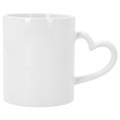 Taza para sublimación con asa corazón e interior de color blanco